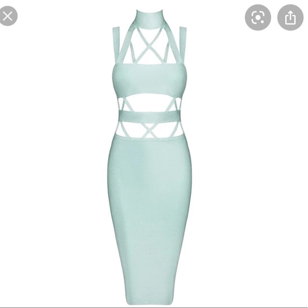 House of CB - teal bandage dress.